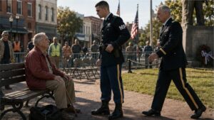 The Old Man on the Memorial Bench Said Nothing Until the Officer Recognized the Black Pistol