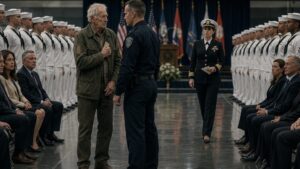 The Old Sailor Stood Alone in the Aisle While Security Ran Toward His Worn Green Jacket