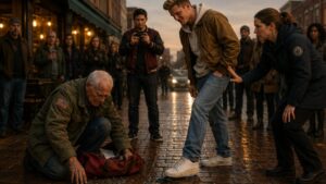 The Old Veteran Reached For His Fallen Medal While Everyone Watched The Boy Laugh