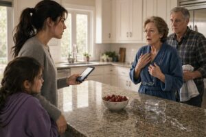 The Morning Her Mother Learned to Wait at the Kitchen Island