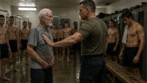 The Old Veteran In The Gray Shirt Stayed Silent While The Locker Room Judged Him