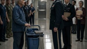The Officer Ordered The Old Janitor Out Before Learning Why He Cleaned That Hallway Every Morning