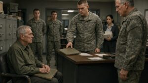 The Old Veteran They Left in the Office Chair Carried One Folder They Refused to Read