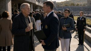 The Old Man Sitting Alone Behind The Stadium Railing Was The General Who Saved The Academy Everyone Came To Celebrate