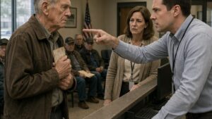 The Old Veteran Wouldn’t Raise His Voice When A Young Clerk Dismissed His Worn Card