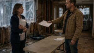 She Paid Him Twenty-Two Thousand Dollars, Then He Came Back To Her Ruined Kitchen Asking For More
