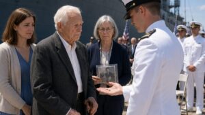The Young Officer Pinned a Small Gold Star Where the Old Sailor’s Memory Was Missing