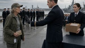 The Officer Raised His Hand at an Old Navy Woman Who Carried One Folded Letter
