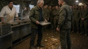 The Old Veteran Emptied One Mess Tray and Made a Whole Unit Remember Hunger