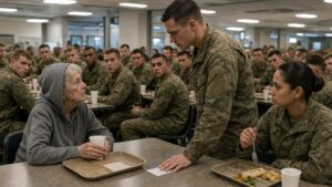 The Old Woman In The Gray Hoodie Would Not Leave The Soldiers’ Dining Hall