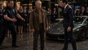 The Old Man Covered in Coffee Who Destroyed a Showroom’s Illusion of Power