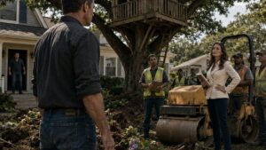 The Day They Sent a Steamroller to Destroy His Son’s Treehouse and Uncovered the HOA Fraud Behind It