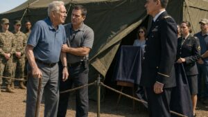 They Tried to Move the Old Man Away Until He Touched the Tent’s Forgotten Seam