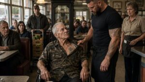 They Rushed the Old Man’s Wheelchair Until His Faded Tattoo Changed the Entire Diner