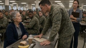When The Old Army Medic Sat Alone With A Tray, They Misread Her Silence