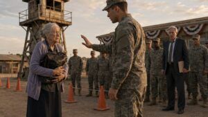 The Young Soldier Opened Her Black Bag Before The Whole Formation Went Silent