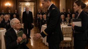 A Young Officer Tried To Take An Old Man’s Green Notebook Before The Room Learned Who Commanded Them