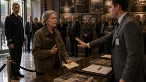 They Blocked The Elderly Woman In The Faded Jacket, Then Learned The Ceremony Was For General Linda Hall