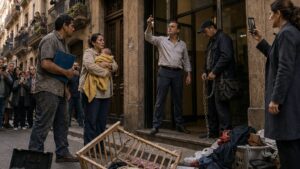 El padre migrante rompió la cerradura que encerraba la cuna de su bebé