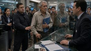 El abuelo que agrietó un escritorio de vidrio para salvar a su esposa del banco que le robó
