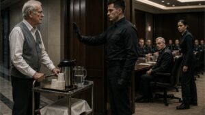 The Guard Blocked The Old Man’s Service Cart Until The Red Phone Silenced The Room