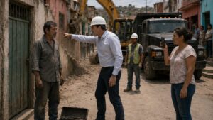 Cuando la excavadora tocó el muro de Laura, el mecánico humilde dejó de agachar la cabeza