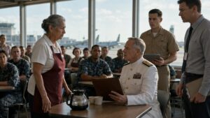 The Cafeteria Worker Kept Pouring Coffee By The Airfield Until Her Old Navy File Was Opened