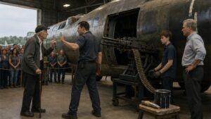 They Laughed When the Old Veteran Stopped the Bomber Demonstration to Paint One Missing Line