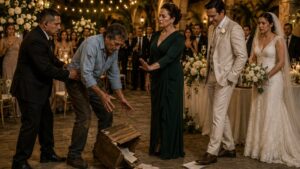 El padre albañil llevó una caja barata a la boda y rompió la mentira más elegante de la hacienda