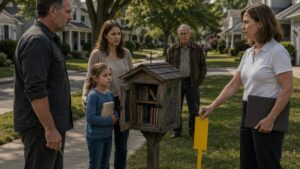 The Morning Our Book Box Vanished, I Learned Why My Neighbor Needed Everyone to Blame Me