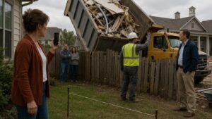 They Dumped a Construction Site Behind Her Fence Until She Opened the HOA’s Old Survey File