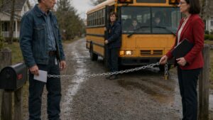 She Chained the Only Road to His Home, Then Asked Him to Keep Quiet