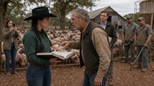 She Let the Farmer Finish Shouting Before Opening the Ledger That Could Cost Them Both the Land