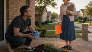 The Morning She Crushed His Fox Planter, the Whole Neighborhood Learned Who the Rules Protected