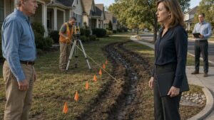 They Tore Across My Lawn to Reach the Drainage Line—Then the Survey Changed Who Needed Whose Permission