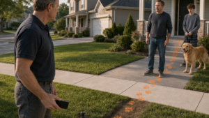 His Neighbor Called the Dead Lawn “Nothing”—Then the Orange Pawprints Reached the HOA Meeting