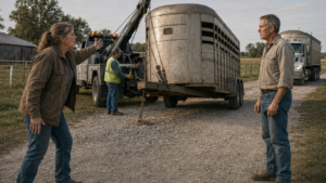 She Kept Blocking His Farm Lane With Her Livestock Trailer—Until He Learned Why His Father Once Allowed It