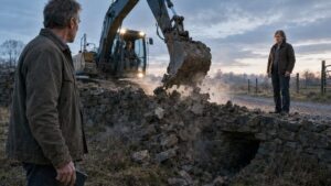They Tore Down His Old Farm Wall Before Sunrise—Then the First Hard Rain Exposed What It Had Been Protecting