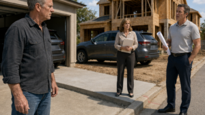 My Neighbor Poured Concrete Across My Driveway—Then His New House Sat Dark for Forty-Seven Days