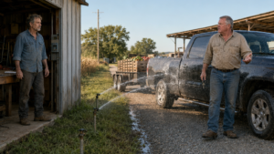 He Blocked the Farm Lane Nineteen Mornings—Then the Irrigation Timer Changed What Both Men Thought They Owned