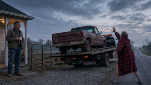 He Left His Dead Farm Truck Across My Cattle Gate—Then Dawn Brought the Tow He Never Expected
