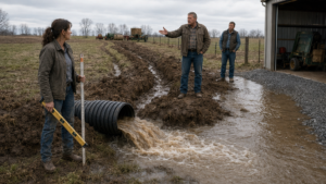 Her Neighbor Dug a Drainage Trench Across the Farm—Then She Measured Where the Water Was Really Going