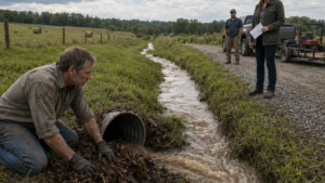 They Replaced the Farmer Who Kept Their Fields Dry—Then the Autumn Rains Exposed What Was Buried Beneath the Easement