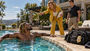 The Backyard Swimming Pool And The Federal Agent Badge