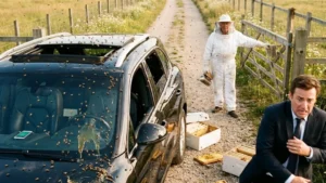 The Shattered Beehives On The Farm Lane And The Engulfed SUV
